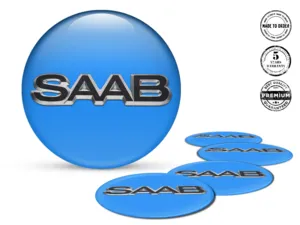Saab Adesivi Resina Bombata Logo Ruota Auto